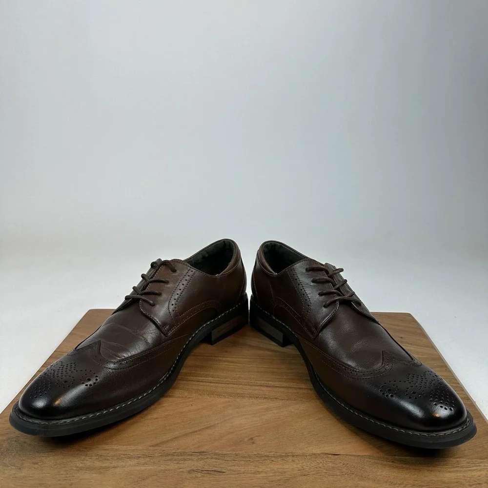 New Mens Joseph Abboud Leather Wingtip Business Casual Shoes Sz 11 D‎